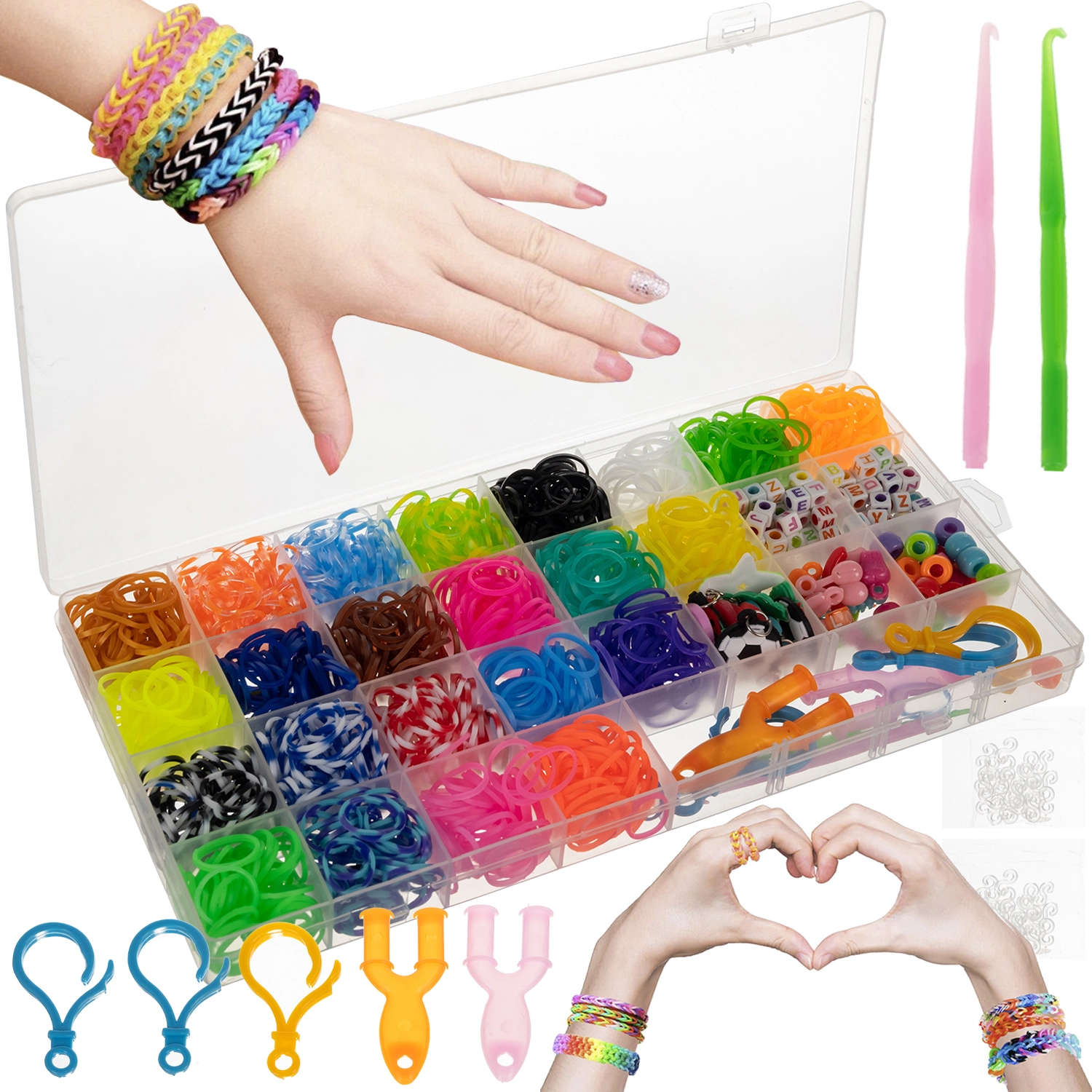 3000+pcs Rubber Band Bracelet Kit Colorful Loom Bracelet - Temu