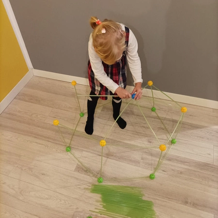 Klocki Konstrukcyjne Zestaw Słomki Patyczki Rurki do Budowania +Namiot Baza ISO TRADE