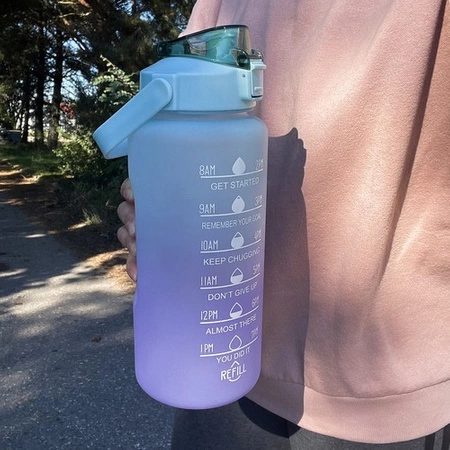 Butelka Motywacyjna na Wodę Bidon 2l z ml oz Miarką Słomką Duża 2000ml TRIZAND