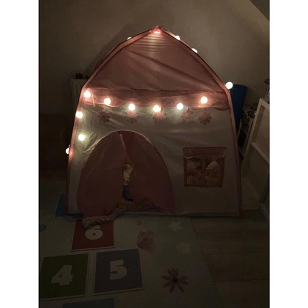 Namiot dla Dzieci Domek Zamek do Domu Ogrodu Pałac Zestaw + Girlanda LED KRUZZEL