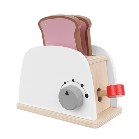 Drewniany Toster Zestaw + Akcesoria z Akcesoriami na Prezent dla Dzieci KRUZZEL