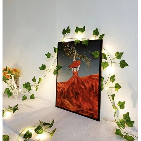 Sztuczny Bluszcz LED x12 na Ścianę Balkon Girlanda Sztuczne Liście XXL 25 m GARDLOV