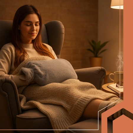 Termofor XXL Gumowy 3500 ml Ruhhy aż 8 Godzin Ciepła Duży Pokrowiec na Wodę