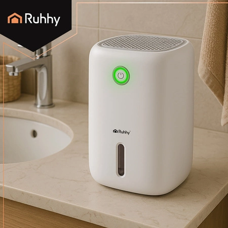 Osuszacz Powietrza RUHHY Cichy Pochłaniacz Wilgoci 60h 0,8l Wydajny Biały
