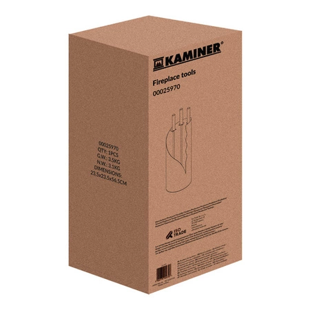 Przybory Kominkowe Akcesoria do Kominka Pieca Loft Stalowe Zestaw + Stojak Kaminer 25970