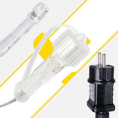 Lampki Choinkowe 100 LED IZOXIS Flash Zewnętrzne Sople Kurtyna Ciepłe Białe