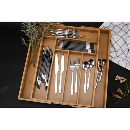 Wkład do Szuflady Organizer na Sztućce Bambus 50cm RUHHY