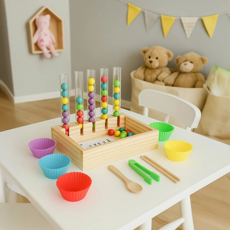 Układanka Edukacyjna Drewniana Sorter Montessori Nauka Liczenia Kolorów Kruzzel 26672