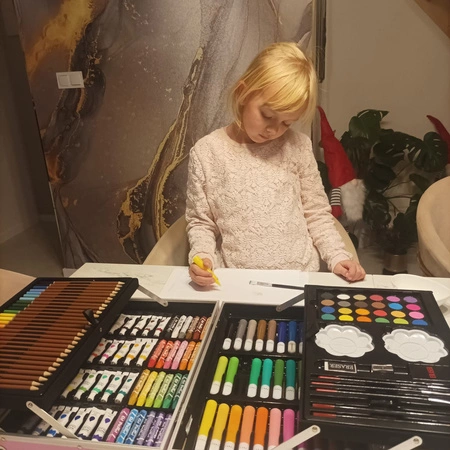 Zestaw Artystyczny do Malowania + Walizka w Walizce Kredki dla Dzieci 144el MAALEO