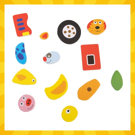 Tablica Edukacyjna Magnetyczna Kruzzel Dwustronna 108el. w Skrzynce Prezent