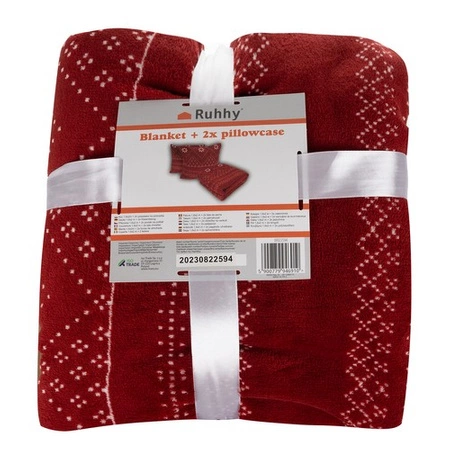 Koc Narzuta + Poszewki Zestaw Świąteczny 160x200 Komplet na Święta Prezent RUHHY