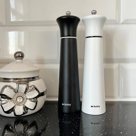 Młynek do Soli i Pieprzu Młynki Drewniane Mielenia Przypraw Ręczny Zestaw 2 RUHHY