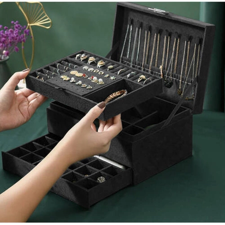 Szkatułka na Biżuterię Kuferek Pudełko Organizer SOULIMA