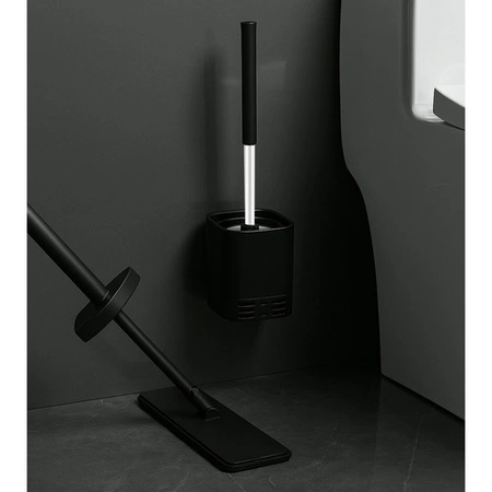Szczotka do WC Toaletowa do Łazienki Toalety Czarna Klozetowa Stojak Zestaw RUHHY 25725