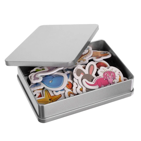 Magnesy na Lodówkę Magnes x 40 Zwierzęta dla Dzieci 40 szt Zestaw + Puszka KRUZZEL