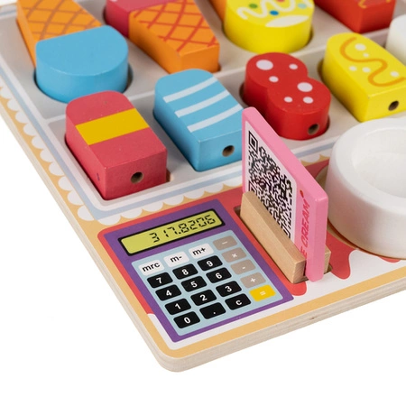 Lodziarnia Drewniana Lody Sklep Zestaw do Robienia Lodów na Rzep dla Dzieci KRUZZEL