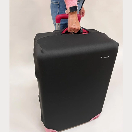 Pokrowiec Ochronny na Dużą Walizkę Podróżną L Etui Bagaż 70x50x30 Czarny TRZIAND