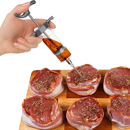 Nastrzykiwarka do Mięsa Strzykawka 3 Igły 50 ml Wędlin Szynki Szpryca Mięs RUHHY