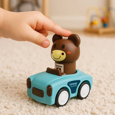Zabawka Sensoryczna Autka ze Zwierzątkami Zabawka dla Dzieci Zestaw 4 Autek 26728
