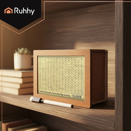 Skarbonka Wykreślana RUHHY Personalizowana na Prezent Wyzwanie Oszczędzanie