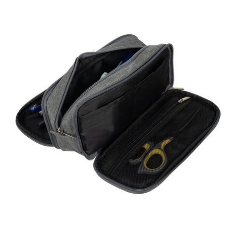 Piórnik Szkolny Trzykomorowy Rozkładany Duży Potrójny dla Dzieci Zamek Grey MAALEO