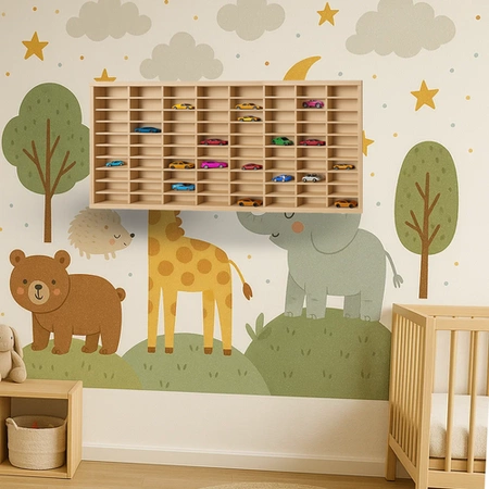 Półka na Samochodziki Autka Resoraki TIR Organizer na 80 Miejsc Drewniana Kruzzel 26582