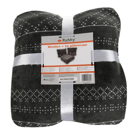 Koc Narzuta + Poszewki Zestaw Świąteczny 160x200 Komplet na Prezent Święta RUHHY