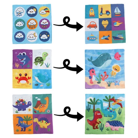 Sorter Pudełko z Chusteczkami Pluszowe Montessori Sensoryczne dla Dzieci 0+ Kruzzel 26289