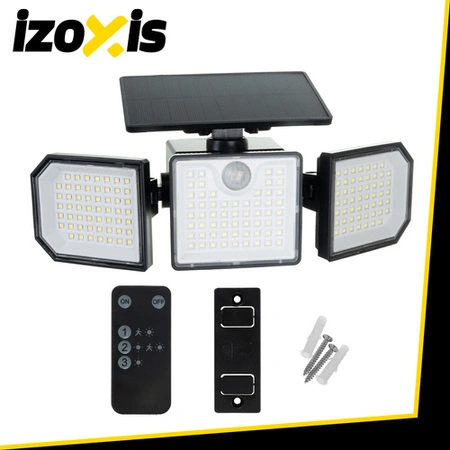Lampa solarna Ogrodowa IZOXIS 167LED 500lm Pilot Czujnik Ruchu Zmierzchu 24633