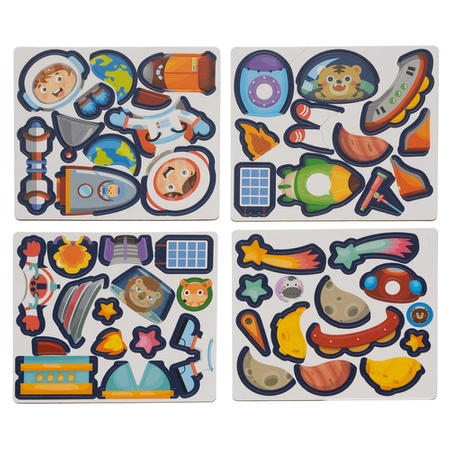 Układanka Magnetyczna Puzzle Montessori 57el. Kosmos Książka Edukacyjna ISO TRADE