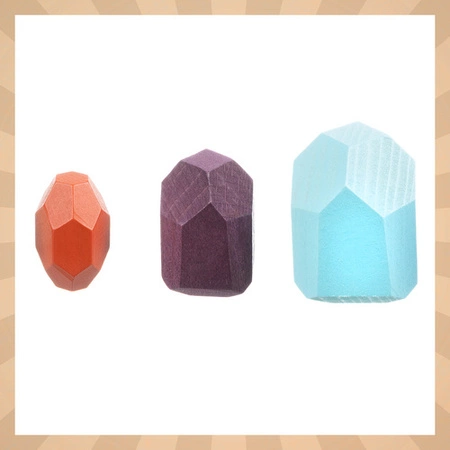 Klocki Drewniane Kruzzel Kamienie - zestaw 16 sztuk, kolorowe, trwałe 26323