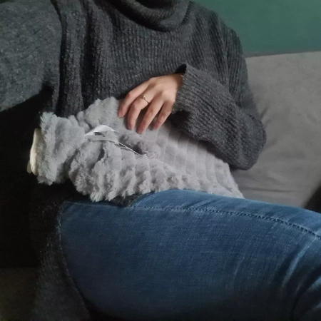 Duży Termofor Gumowy w Pokrowcu Ogrzewacz Pluszowy RUHHY