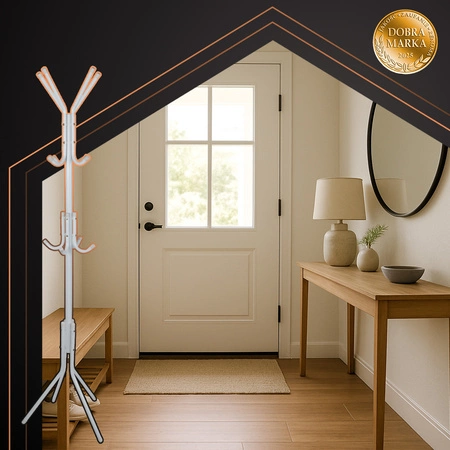 Wieszak Stojący na Ubrania Odzież Kurtki Stojak Podłogowy Metalowy 4 Nóżki Ruhhy 26360