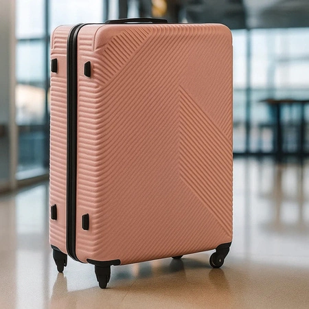 Walizka Podróżna Zestaw Walizek Duża Średnia Mała Walizki na Kółkach Bagaż różowe Trizand 26663