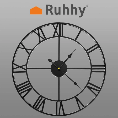 Zegar Ścienny Retro Loft Rzymski 3D Vintage Duży RUHHY