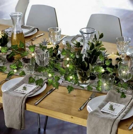 Sztuczny Bluszcz LED x12 na Ścianę Balkon Girlanda Sztuczne Liście XXL 25 m GARDLOV