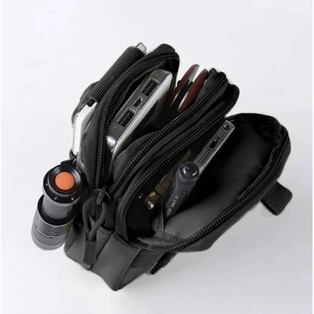 Saszetka Nerka + Pas Taktyczny Męska Czarna Taktyczna Wojskowa na Pasek TRIZAND