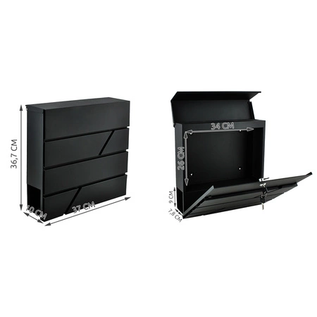 Skrzynka na Listy Pocztowa Gazety Pocztę Duża Listowa A4 Antracyt do Domu MALATEC