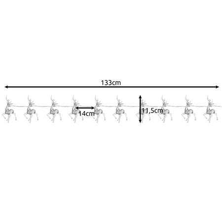 Lampki LED Choinkowe Girlanda Świetlna Świąteczne Białe Ciepłe Renifer x 10 RUHHY