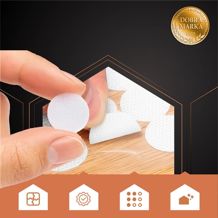 Rzep z Klejem Samoprzylepny Taśma Okrągła 18mm Zestaw Haczyk Pętelka 500szt Ruhhy 25884