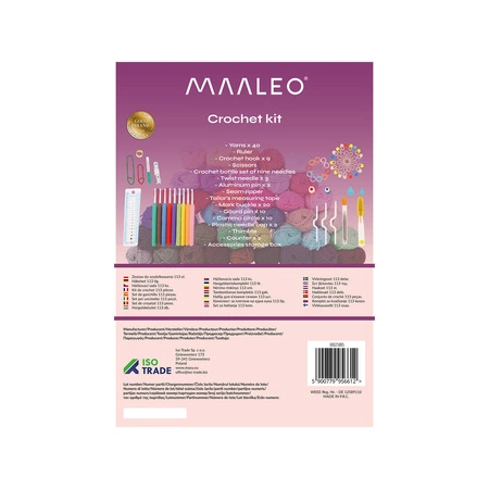 Zestaw do Szydełkowania Szydełka Włóczka Akcesoria 113el do Nauki XXL Torba MAALEO 25885