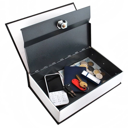 Sejf metalowa KASETKA książka na pieniądze + KLUCZ MALATEC