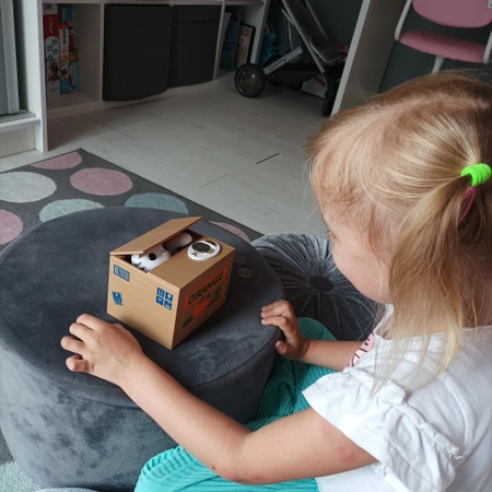 Skarbonka Kot Kotek Interaktywna Automat Miałczy Otwierana Prezent Dzieci KRUZZEL