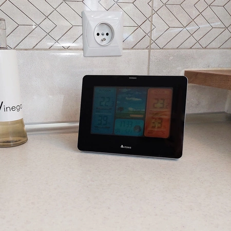 Stacja Pogodowa Pogody Higrometr Bezprzewodowa Termometr Czujnik Zegar Data IZOXIS