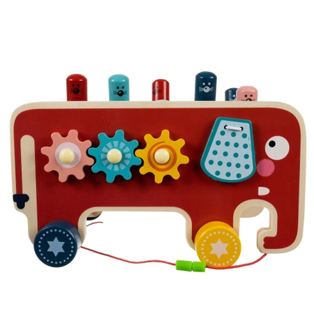 Drewniana Kostka Edukacyjna Słoń Montessori Wbijak KRUZZEL