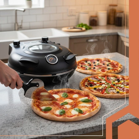 Piec do Pizzy Elektryczny RUHHY Mini Piekarnik 420°C Okienko Kamień Nóż Ebook 26050