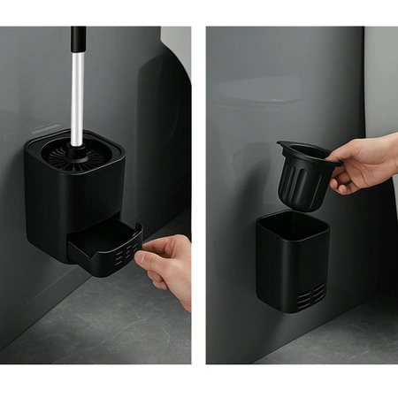 Szczotka do WC Toaletowa do Łazienki Toalety Czarna Klozetowa Stojak Zestaw RUHHY 25725