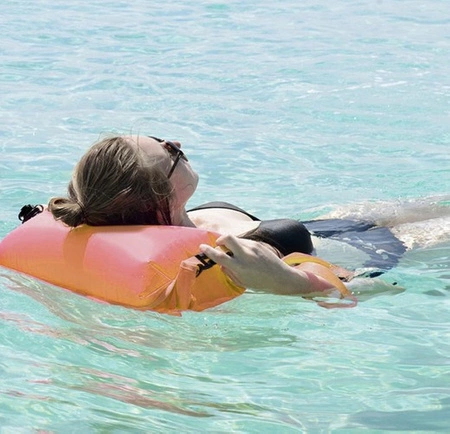 Bojka Asekuracyjna Boja do Pływania Dmuchana Sucha Kieszeń Deska Duża 74cm TRIZAND