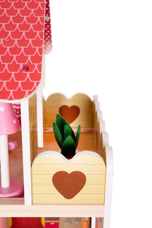 Domek dla Lalek Drewniany Duży + LED Akcesoria Meble Mebelki Zestaw Willa KRUZZEL