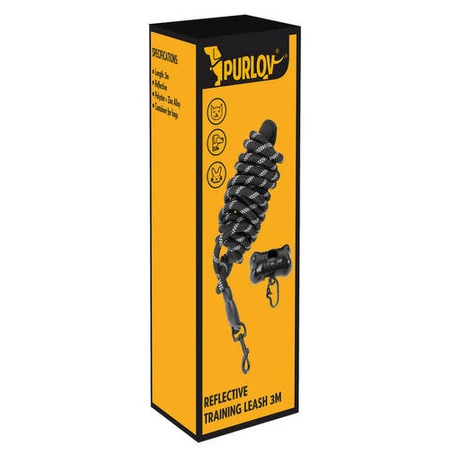 Smycz dla Dużego Psa Linka Gruba Odblaskowa 3 m PURLOV